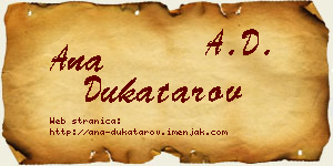 Ana Dukatarov vizit kartica